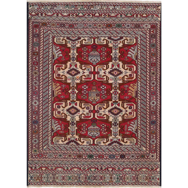 Maliki Kilim Hand-Woven Wool Kilim IVA0024284 - Natalia Rugs