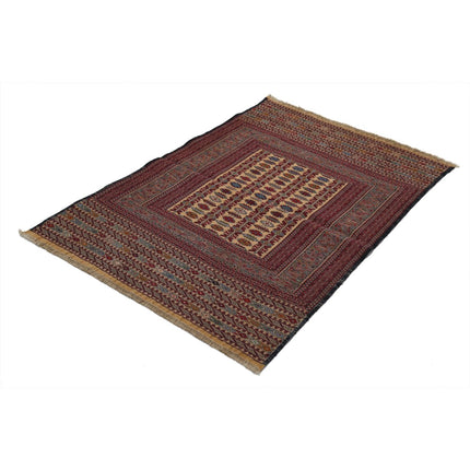 Maliki Kilim 3' 3" X 4' 6" Wool Hand-Woven Kilim 3' 3" X 4' 6" (99 X 137) / Multi / Multi