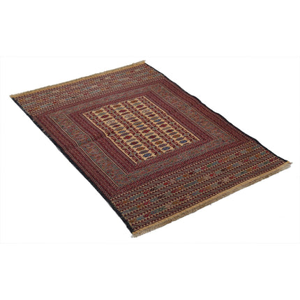 Maliki Kilim 3' 3" X 4' 6" Wool Hand-Woven Kilim 3' 3" X 4' 6" (99 X 137) / Multi / Multi