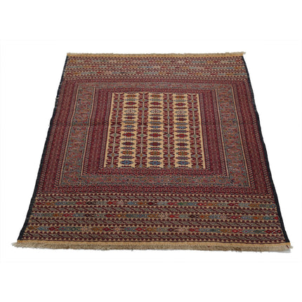 Maliki Kilim 3' 3" X 4' 6" Wool Hand-Woven Kilim 3' 3" X 4' 6" (99 X 137) / Multi / Multi