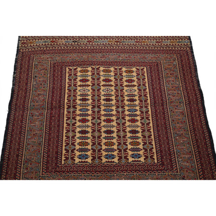 Maliki Kilim 3' 3" X 4' 6" Wool Hand-Woven Kilim 3' 3" X 4' 6" (99 X 137) / Multi / Multi