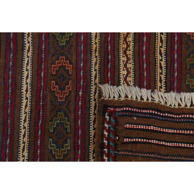 Maliki Kilim 4' 5" X 5' 8" Wool Hand-Woven Kilim 4' 5" X 5' 8" (135 X 173) / Multi / Multi