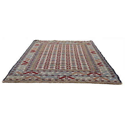 Maliki Kilim 3' 1" X 4' 0" Wool Hand-Woven Kilim 3' 1" X 4' 0" (94 X 122) / Multi / Multi