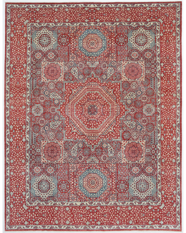 Mamluk 8' 0" X 10' 3" Hand Knotted Wool Rug 8' 0" X 10' 3" (244 X 312) / Red / Wool