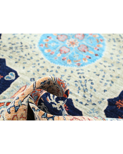 Mamluk 8' 0" X 9' 10" Hand Knotted Wool Rug 8' 0" X 9' 10" (244 X 300) / Green / Wool