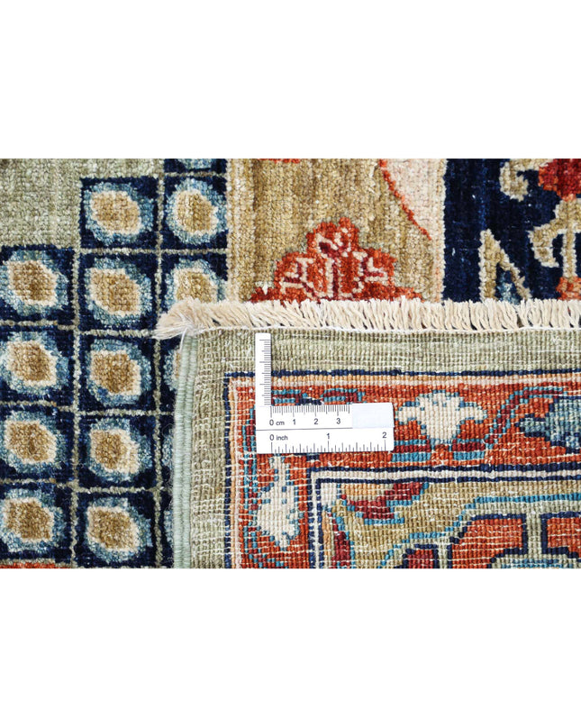 Mamluk 8' 0" X 9' 10" Hand Knotted Wool Rug 8' 0" X 9' 10" (244 X 300) / Green / Wool