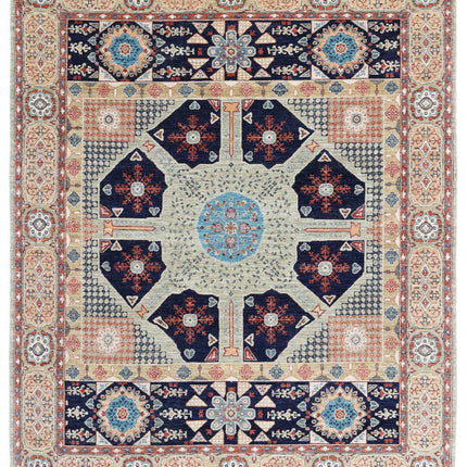 Mamluk 8' 0" X 9' 10" Hand Knotted Wool Rug 8' 0" X 9' 10" (244 X 300) / Green / Wool