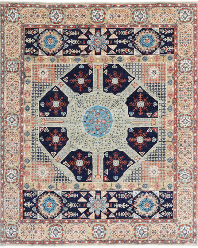 Mamluk 8' 0" X 9' 10" Hand Knotted Wool Rug 8' 0" X 9' 10" (244 X 300) / Green / Wool