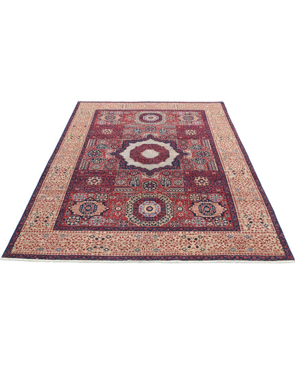 Mamluk 5' 3" X 7' 6" Hand Knotted Wool Rug 5' 3" X 7' 6" (160 X 229) / Red / Wool