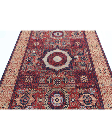 Mamluk 5' 3" X 7' 6" Hand Knotted Wool Rug 5' 3" X 7' 6" (160 X 229) / Red / Wool