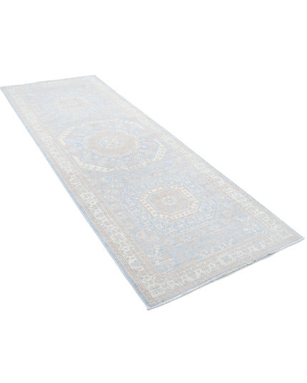 Mamluk 3' 5" X 9' 5" Hand Knotted Wool Rug 3' 5" X 9' 5" (104 X 287) / Teal / Wool
