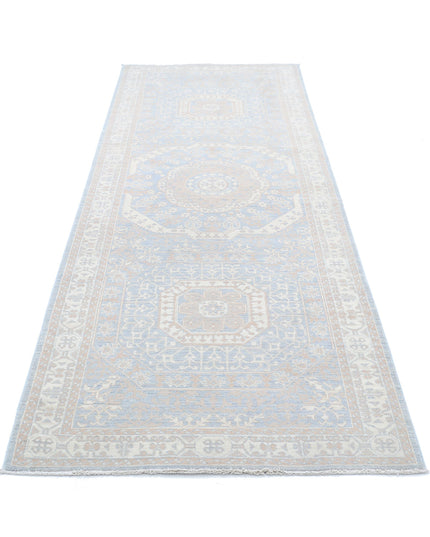 Mamluk 3' 5" X 9' 5" Hand Knotted Wool Rug 3' 5" X 9' 5" (104 X 287) / Teal / Wool