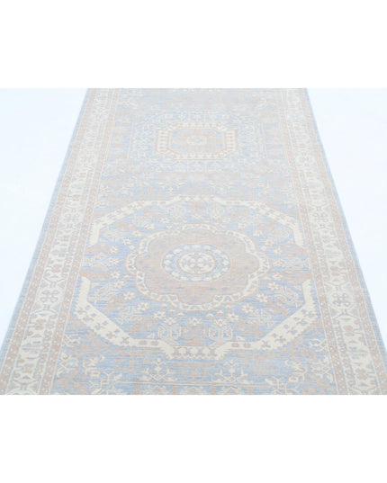Mamluk 3' 5" X 9' 5" Hand Knotted Wool Rug 3' 5" X 9' 5" (104 X 287) / Teal / Wool
