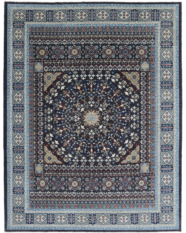Mamluk 9' 1" X 11' 9" Hand Knotted Wool Rug 9' 1" X 11' 9" (277 X 358) / Black / Wool