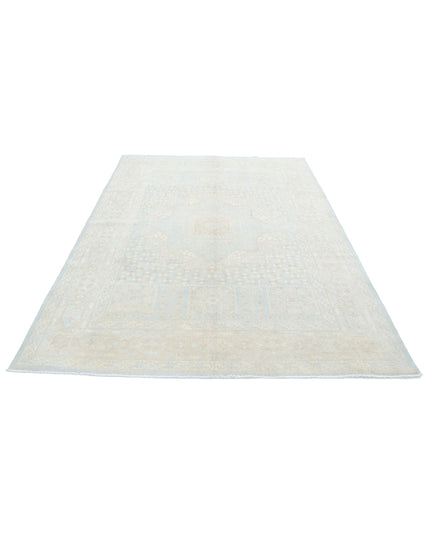 Mamluk 6' 2" X 8' 10" Hand Knotted Wool Rug 6' 2" X 8' 10" (188 X 269) / Blue / Wool