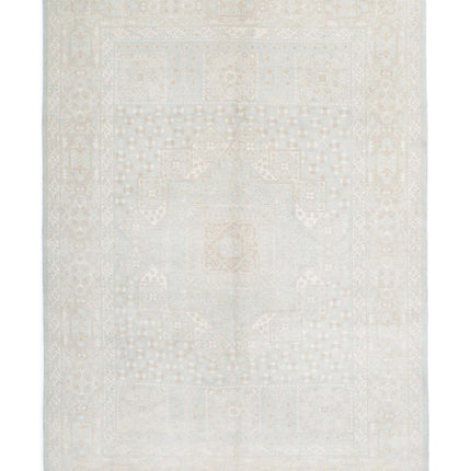 Mamluk 6' 2" X 8' 10" Hand Knotted Wool Rug 6' 2" X 8' 10" (188 X 269) / Blue / Wool