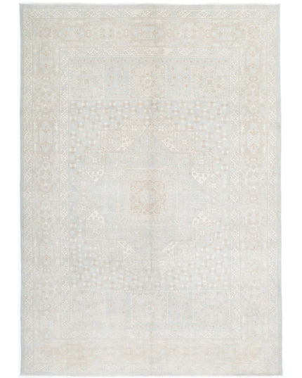 Mamluk 6' 2" X 8' 10" Hand Knotted Wool Rug 6' 2" X 8' 10" (188 X 269) / Blue / Wool