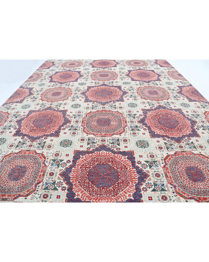 Mamluk 12' 1" X 17' 1" Hand Knotted Wool Rug 12' 1" X 17' 1" (368 X 521) / Ivory / Wool