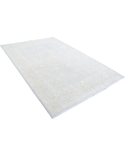 Mamluk 6' 0" X 8' 11" Hand Knotted Wool Rug 6' 0" X 8' 11" (183 X 272) / Grey / Wool
