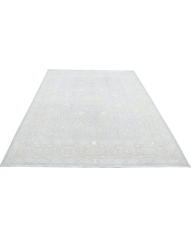 Mamluk 6' 0" X 8' 11" Hand Knotted Wool Rug 6' 0" X 8' 11" (183 X 272) / Grey / Wool