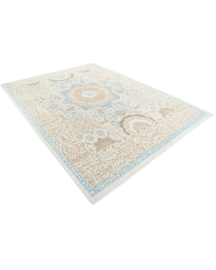 Mamluk 7' 8" X 10' 2" Hand Knotted Wool Rug 7' 8" X 10' 2" (234 X 310) / Ivory / Wool