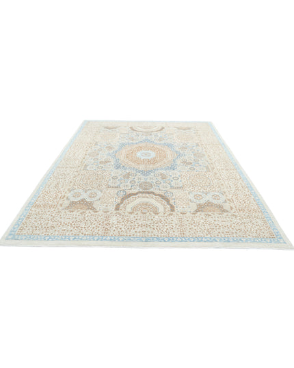 Mamluk 7' 8" X 10' 2" Hand Knotted Wool Rug 7' 8" X 10' 2" (234 X 310) / Ivory / Wool