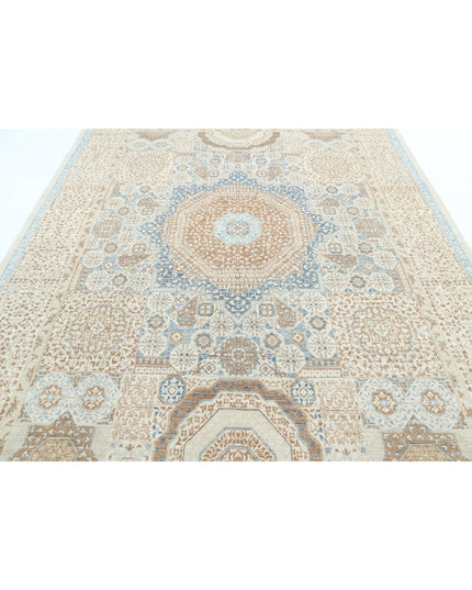 Mamluk 7' 8" X 10' 2" Hand Knotted Wool Rug 7' 8" X 10' 2" (234 X 310) / Ivory / Wool