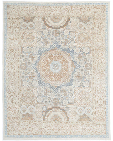 Mamluk 7' 8" X 10' 2" Hand Knotted Wool Rug 7' 8" X 10' 2" (234 X 310) / Ivory / Wool
