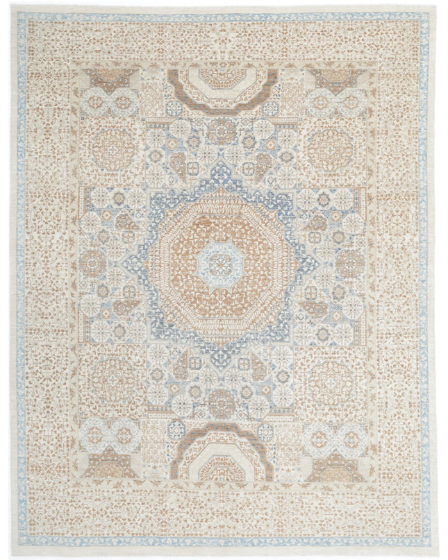 Mamluk 7' 8" X 10' 2" Hand Knotted Wool Rug 7' 8" X 10' 2" (234 X 310) / Ivory / Wool