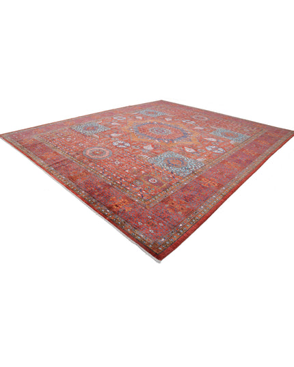 Mamluk 13' 6" X 16' 0" Hand Knotted Wool Rug 13' 6" X 16' 0" (411 X 488) / Rust / Wool