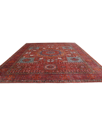 Mamluk 13' 6" X 16' 0" Hand Knotted Wool Rug 13' 6" X 16' 0" (411 X 488) / Rust / Wool