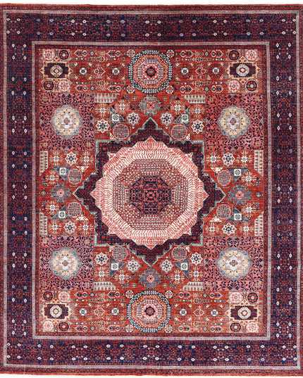Mamluk 8' 1" X 9' 11" Hand Knotted Wool Rug 8' 1" X 9' 11" (246 X 302) / Rust / Wool