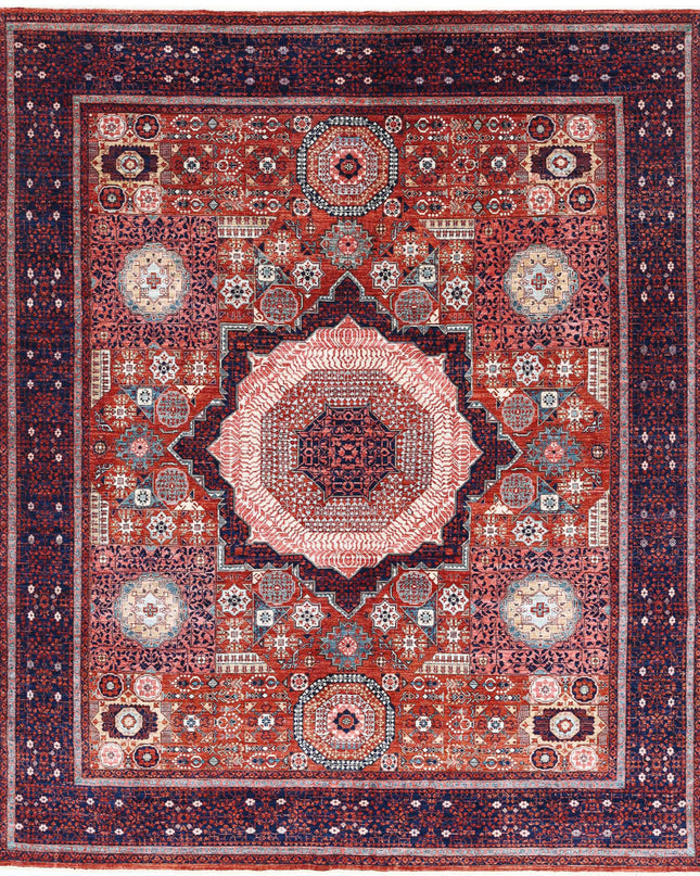Mamluk 8' 1" X 9' 11" Hand Knotted Wool Rug 8' 1" X 9' 11" (246 X 302) / Rust / Wool