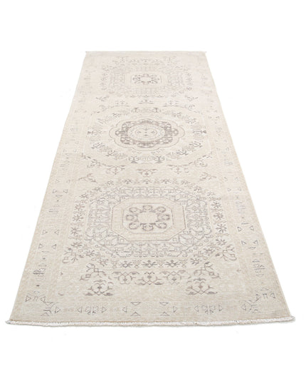 Mamluk 3' 5" X 9' 5" Hand Knotted Wool Rug 3' 5" X 9' 5" (104 X 287) / Beige / Wool