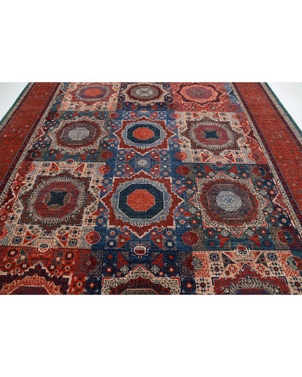 Mamluk 10' 2" X 13' 0" Hand Knotted Wool Rug 10' 2" X 13' 0" (310 X 396) / Green / Wool