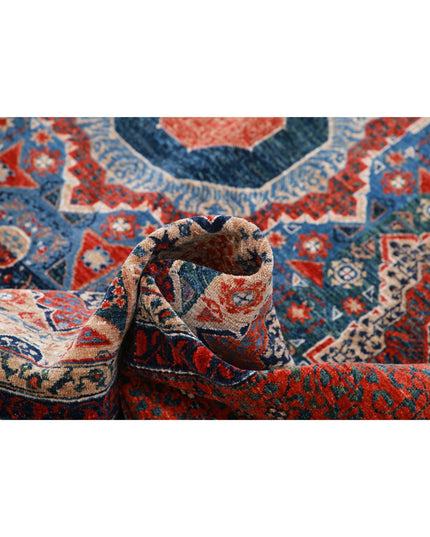 Mamluk 10' 2" X 13' 0" Hand Knotted Wool Rug 10' 2" X 13' 0" (310 X 396) / Green / Wool