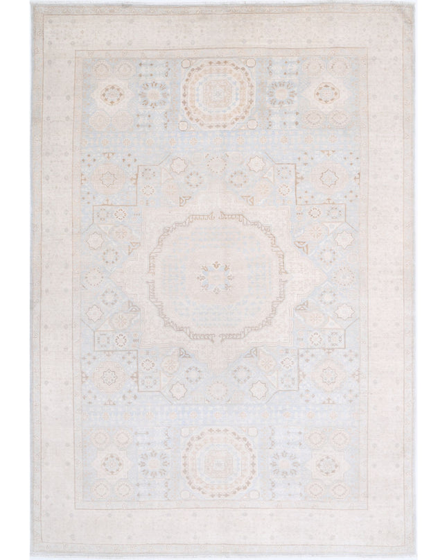 Mamluk 6' 3" X 9' 4" Hand Knotted Wool Rug 6' 3" X 9' 4" (191 X 284) / Blue / Wool