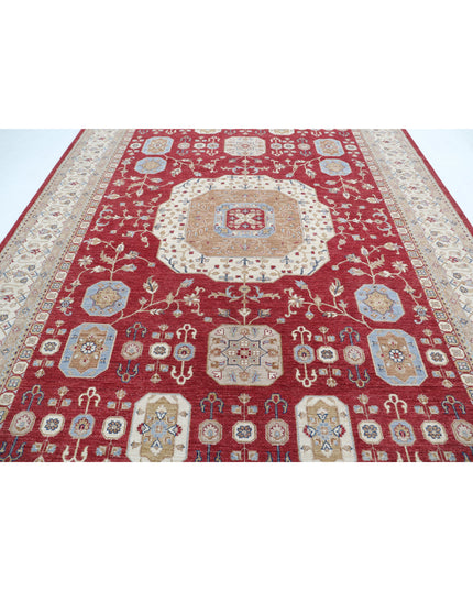 Mamluk 8' 10" X 12' 2" Hand Knotted Wool Rug 8' 10" X 12' 2" (269 X 371) / Red / Wool