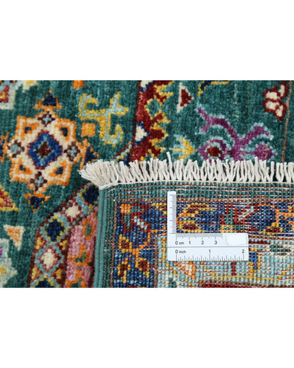 Mamluk 6' 9" X 9' 6" Hand Knotted Wool Rug 6' 9" X 9' 6" (206 X 290) / Green / Wool