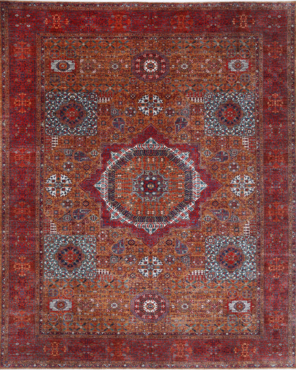 Mamluk 13' 3" X 16' 2" Hand Knotted Wool Rug 13' 3" X 16' 2" (404 X 493) / Brown / Wool