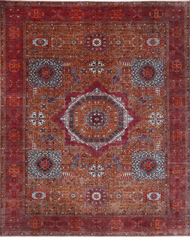 Mamluk 13' 3" X 16' 2" Hand Knotted Wool Rug 13' 3" X 16' 2" (404 X 493) / Brown / Wool