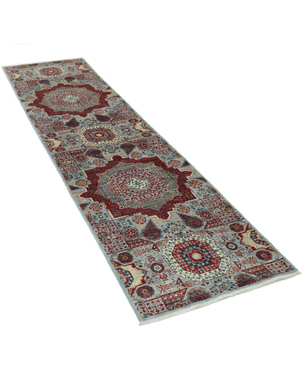 Mamluk 2' 5" X 9' 8" Hand Knotted Wool Rug 2' 5" X 9' 8" (74 X 295) / Blue / Wool