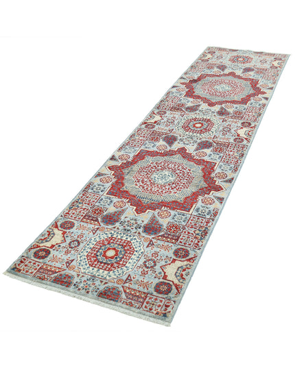 Mamluk 2' 5" X 9' 8" Hand Knotted Wool Rug 2' 5" X 9' 8" (74 X 295) / Blue / Wool