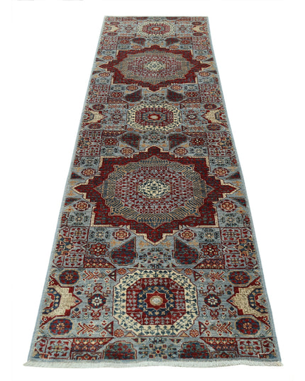 Mamluk 2' 5" X 9' 8" Hand Knotted Wool Rug 2' 5" X 9' 8" (74 X 295) / Blue / Wool