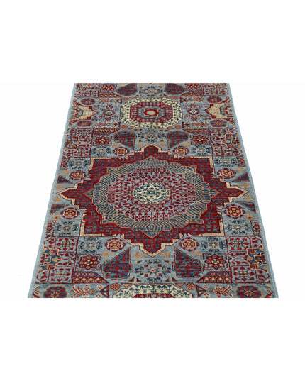 Mamluk 2' 5" X 9' 8" Hand Knotted Wool Rug 2' 5" X 9' 8" (74 X 295) / Blue / Wool