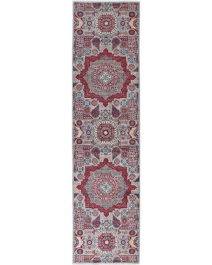 Mamluk 2' 5" X 9' 8" Hand Knotted Wool Rug 2' 5" X 9' 8" (74 X 295) / Blue / Wool