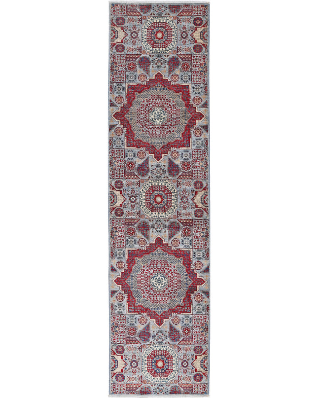 Mamluk 2' 5" X 9' 8" Hand Knotted Wool Rug 2' 5" X 9' 8" (74 X 295) / Blue / Wool