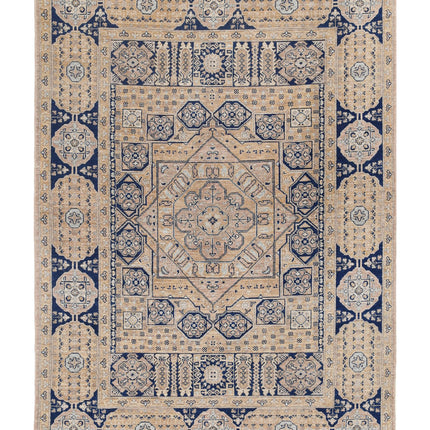 Mamluk 5' 3" X 7' 5" Hand Knotted Wool Rug 5' 3" X 7' 5" (160 X 226) / Taupe / Wool