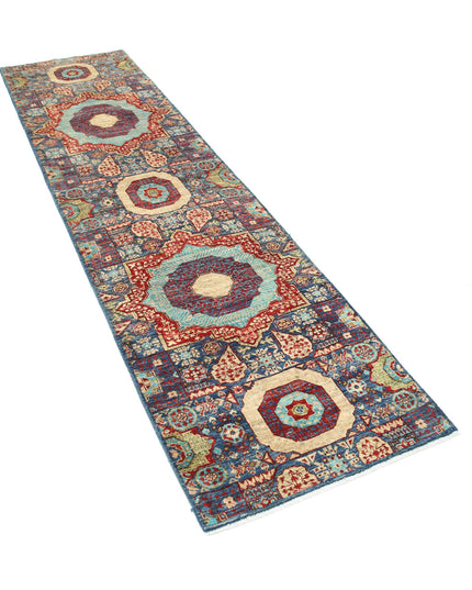 Mamluk 2' 6" X 9' 10" Hand Knotted Wool Rug 2' 6" X 9' 10" (76 X 300) / Blue / Wool