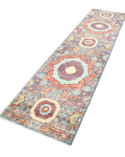Mamluk 2' 6" X 9' 10" Hand Knotted Wool Rug 2' 6" X 9' 10" (76 X 300) / Blue / Wool